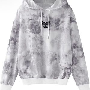 NWOT Tie Dye Butterfly Patch Hoodie Size XL